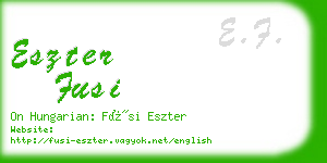 eszter fusi business card